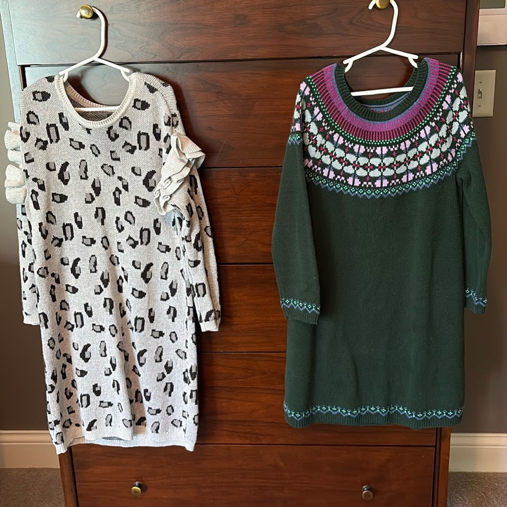 Tea Collection girls sweater dresses, size 8